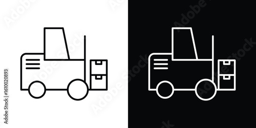 Forklift icon vectors - high quality black style vector icons