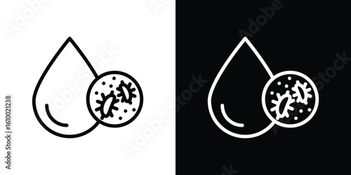 Dirty water drop icon vectors - high quality black style vector icons