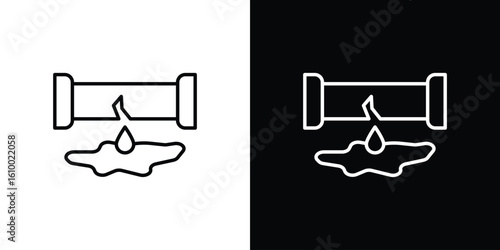 Broken pipe icon vectors - high quality black style vector icons