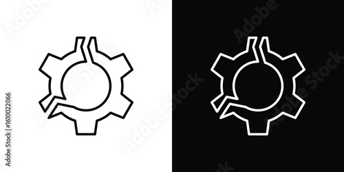 Broken gear icon vectors - high quality black style vector icons