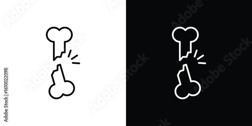 Broken bone icon vectors - high quality black style vector icons