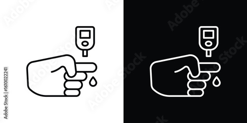 Blood sugar test icon vectors - high quality black style vector icons