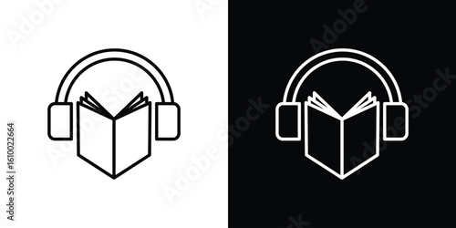 Audio book icon vectors - high quality black style vector icons