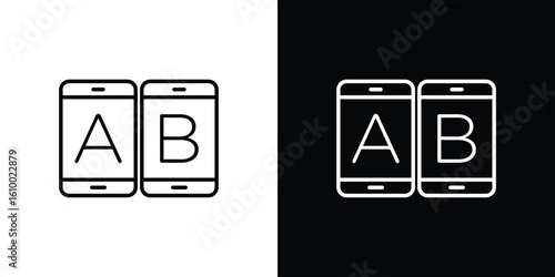 A B testing icon vectors - high quality black style vector icons