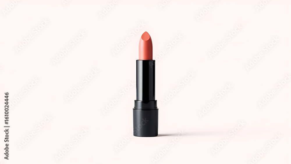 Obraz premium Elegant peach lipstick for makeup artists and beauty bloggers perfect for professional application and cosmetic product photography