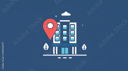 Hotel Location Icon Design