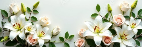 Extravagant white floral wreath, premium lilies and roses , grief, mourning, floral