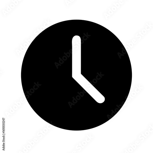 Time clock watch icon in solid color  