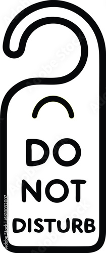 Do Not Disturb Door Hanger Icon – Line Art Design