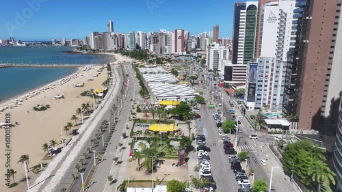 Coast Avenue At Fortaleza In Ceara Brazil. Coast City. Downtown Cityscape. Beach Landscape. Coast Avenue At Fortaleza In Ceara Brazil. Beautiful Skyline. Brazil Northeast.
