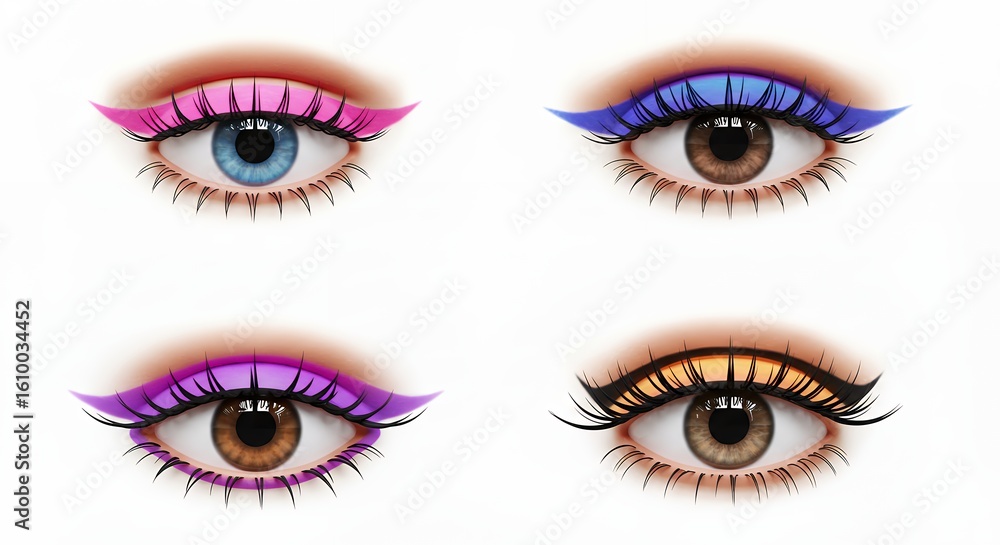 Naklejka premium Colorful makeup eyes illustration