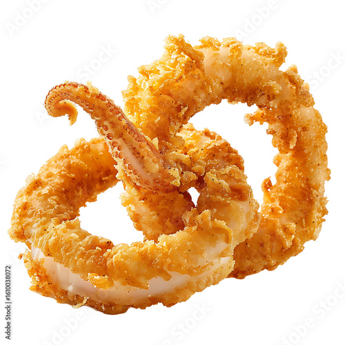 Crispy Fried Calamari Rings with Golden Breading