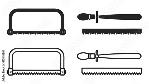 Carpentry tool icons Silhouette set Collection of vintage woodworking tools and equipment illustrations
