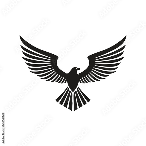 Black and white logo Spreading eagle wings