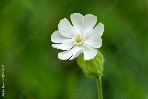 closeup of white campion wildflower