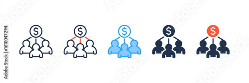 Stockholder icon set multiple style collection