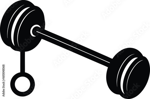 barbell earring on white background.eps
