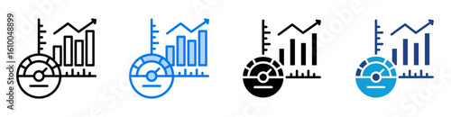 Metric icon set multiple style collection