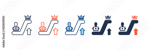 Privilege Escalation icon set multiple style collection
