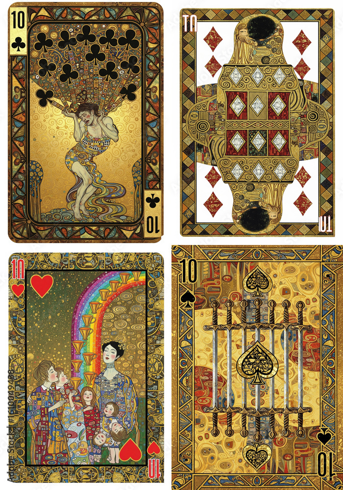 Obraz premium Symbolist painter style trump card deck