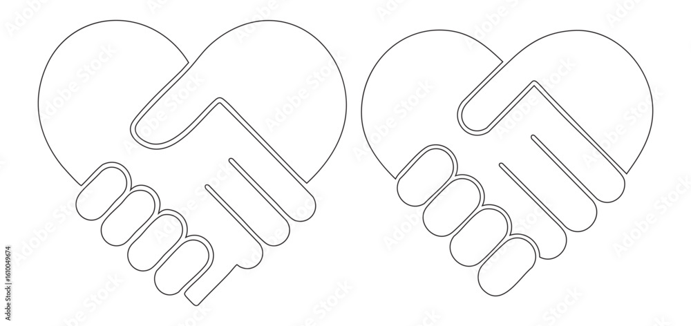 Fototapeta premium Heartfelt Handshake Graphic Artwork Symbolizing Agreement and Partnership