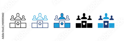 Competition icon set multiple style collection