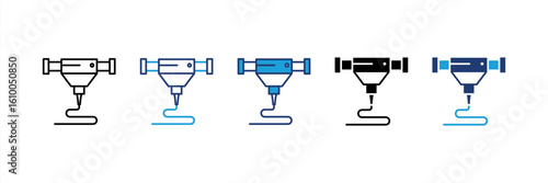 3D Printing icon set multiple style collection