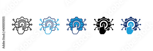 Interactive icon set multiple style collection