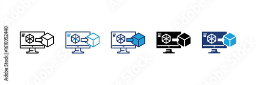 Digital Twins icon set multiple style collection