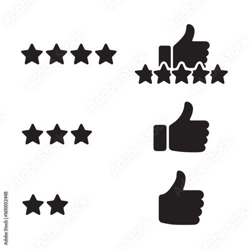 Customer Feedback and Review Icons for Business Analysis Reports
