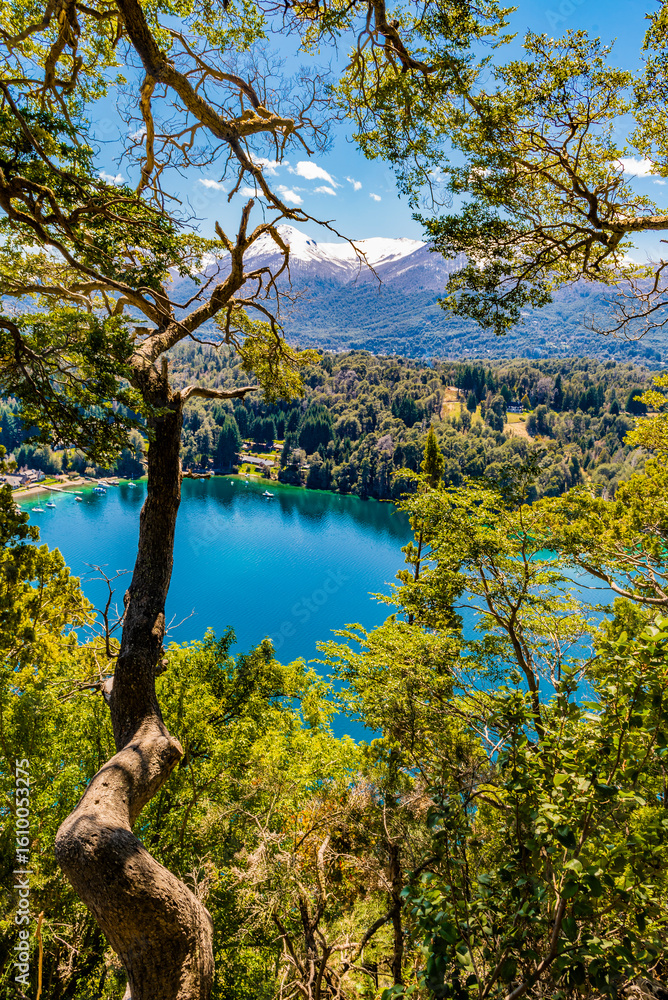Obraz premium Views of Nahuel Huapi from the viewpoints of the Quetrihue Peninsula, Patagonia, Argentina