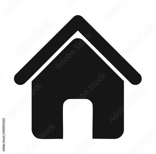 Black house outline with doorway home building