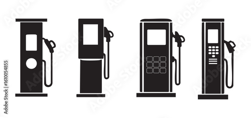 Fueling the Future Depicting a Row of Generic Gas Pumps