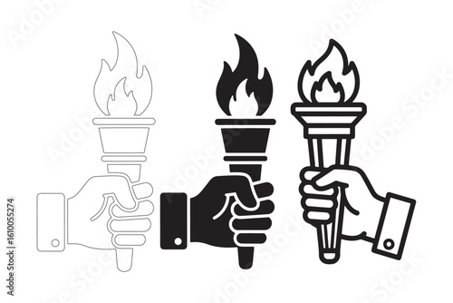 Illustrations of a Hand Holding a Torch for Conceptual Design