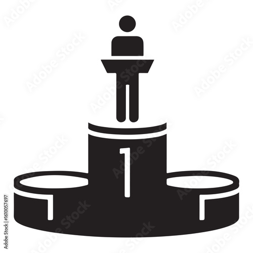 Victory Podium Illustration Celebrating Accomplishment and Competition Vector