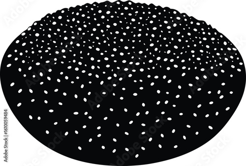 chia seed on white background.eps