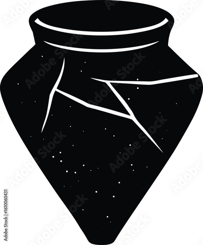 clay pot shard on white background.eps
