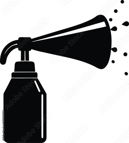 clogged spray paint nozzle on white background.eps