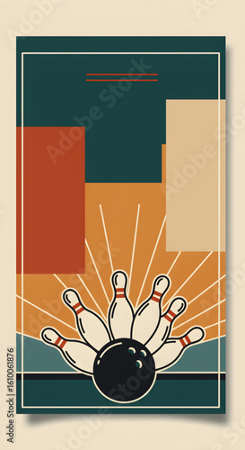 Vintage Style Social Media Story Template for a Bowling Night Event Announcement