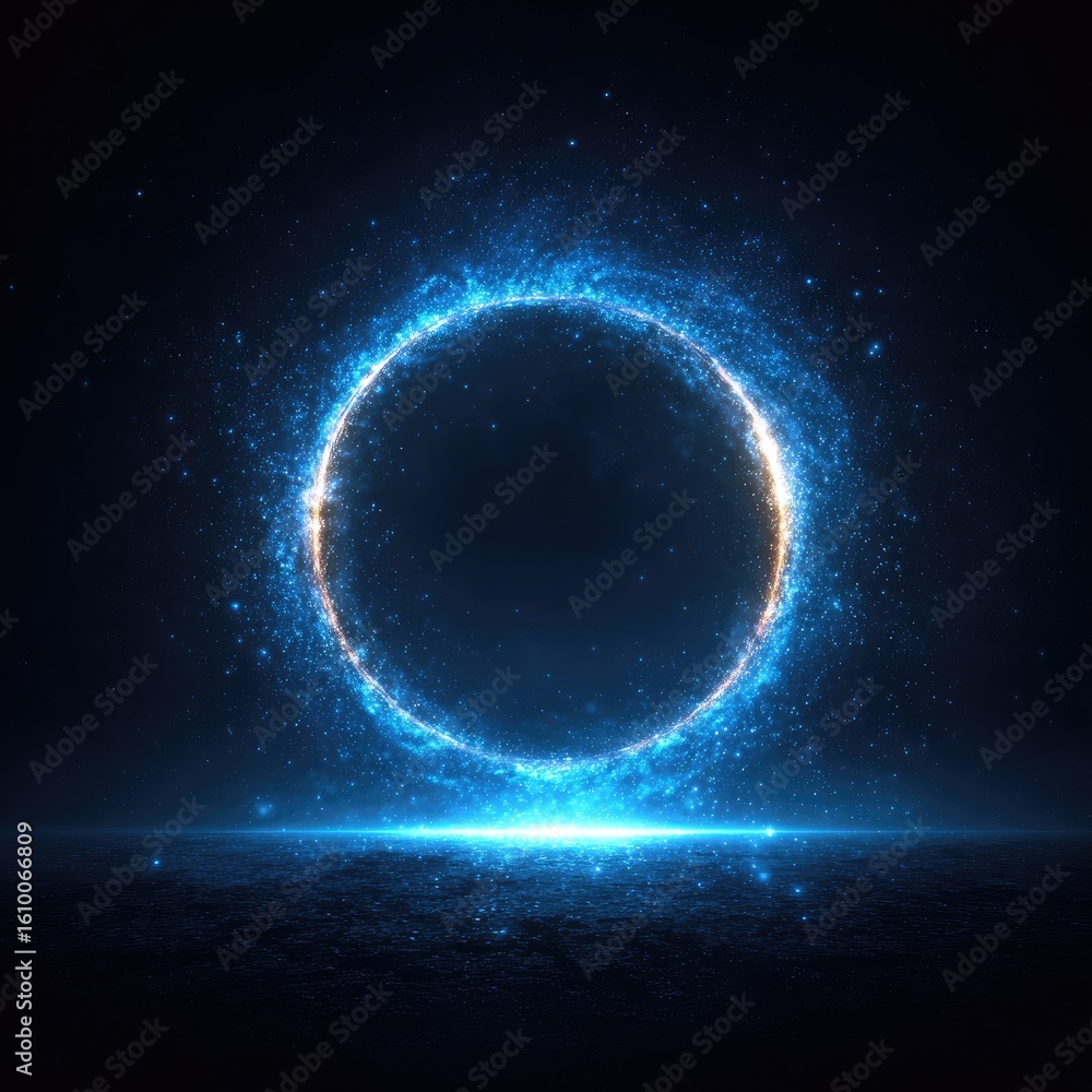 Naklejka premium Circular light effect on dark background