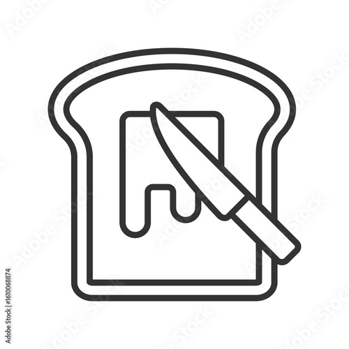Toast Icon Outline Style. Vector Illustration Design