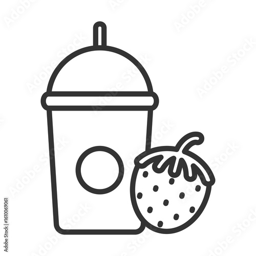 Smoothie Icon Outline Style. Vector Illustration Design