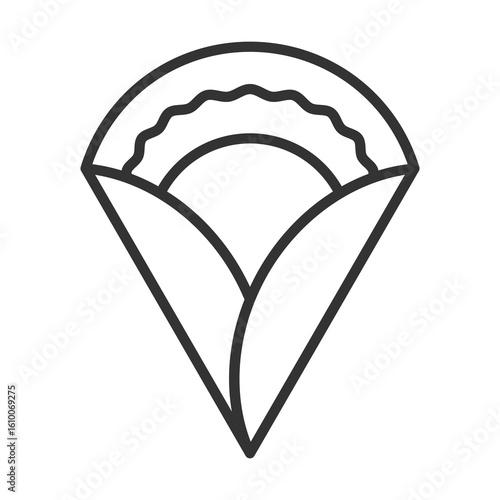 Crepe Icon Outline Style. Vector Illustration Design