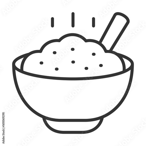 Porridge Icon Outline Style. Vector Illustration Design