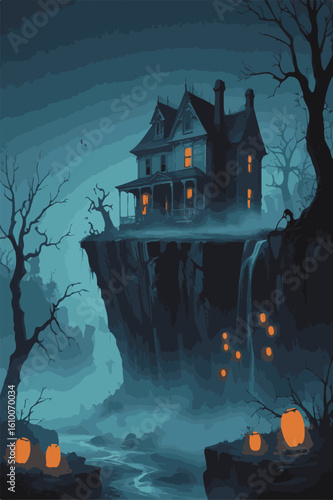 Scary Haunted House On Cliff