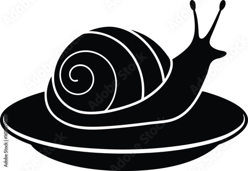 escargot dish on white background.eps
