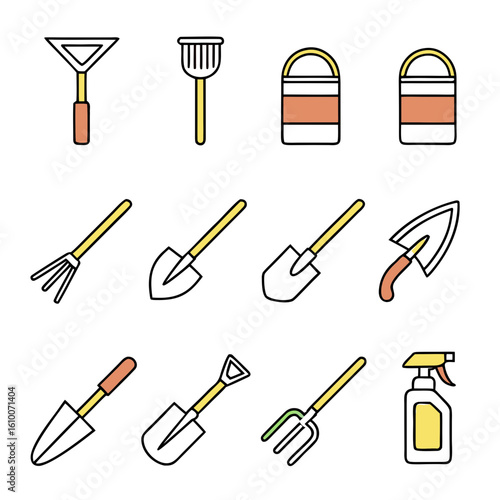 Gardening Tools Collection trowel spade