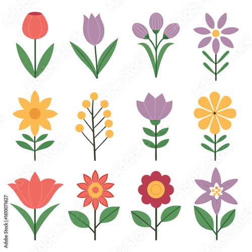 Wallpaper Mural Colorful Flowers Collection floral nature Torontodigital.ca