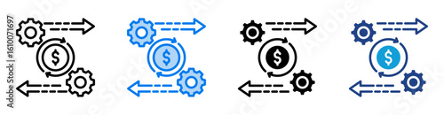 Liquidity icon set multiple style collection