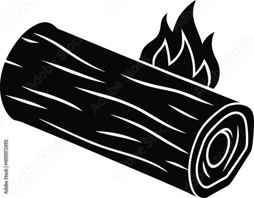 firewood log on white background.eps